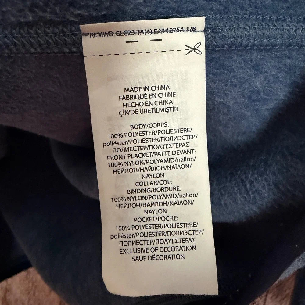 RLX Ralph Lauren 1/4 Snap Fleece Pullover Blue Golf Layer Performance Size Large